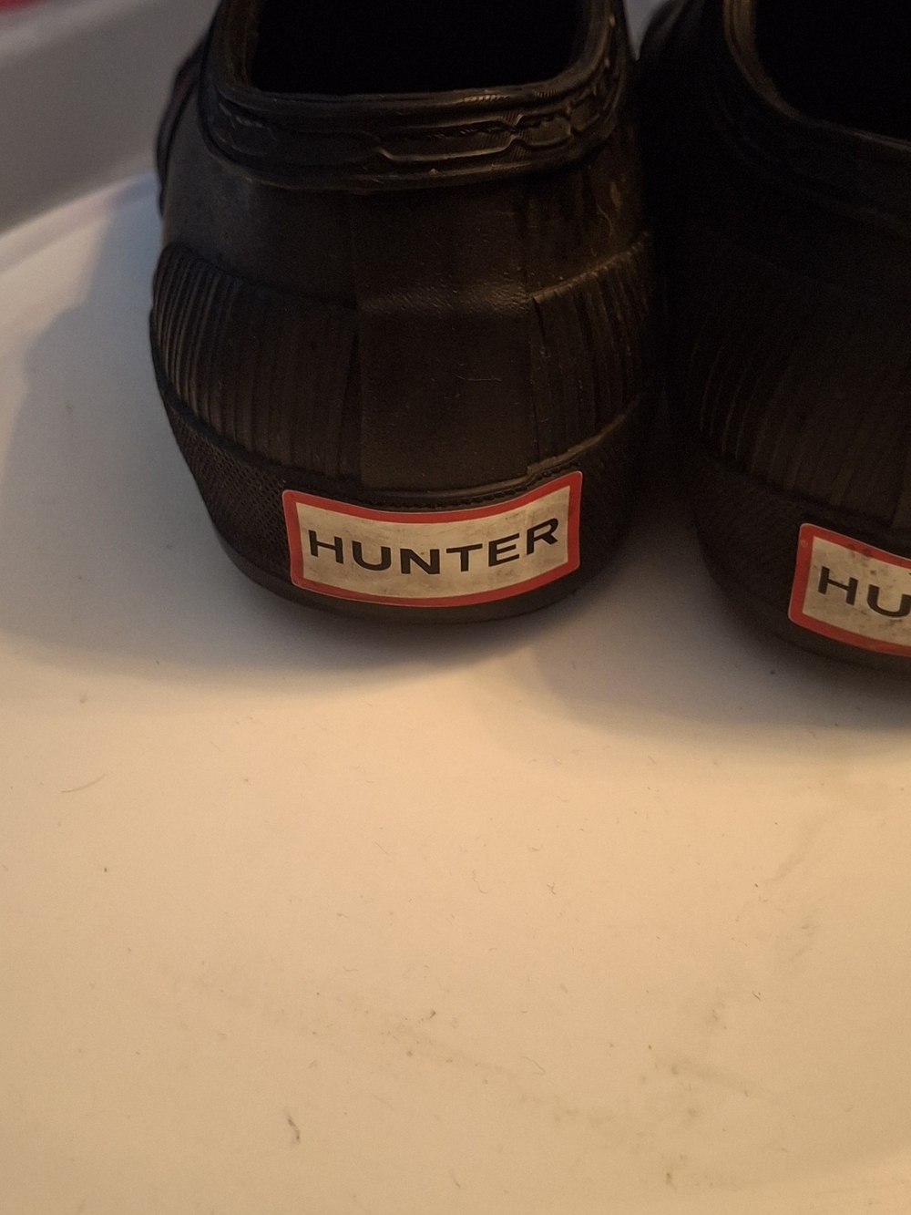 Hunter Black Rain Shoes - Slip-On Rubber Heels